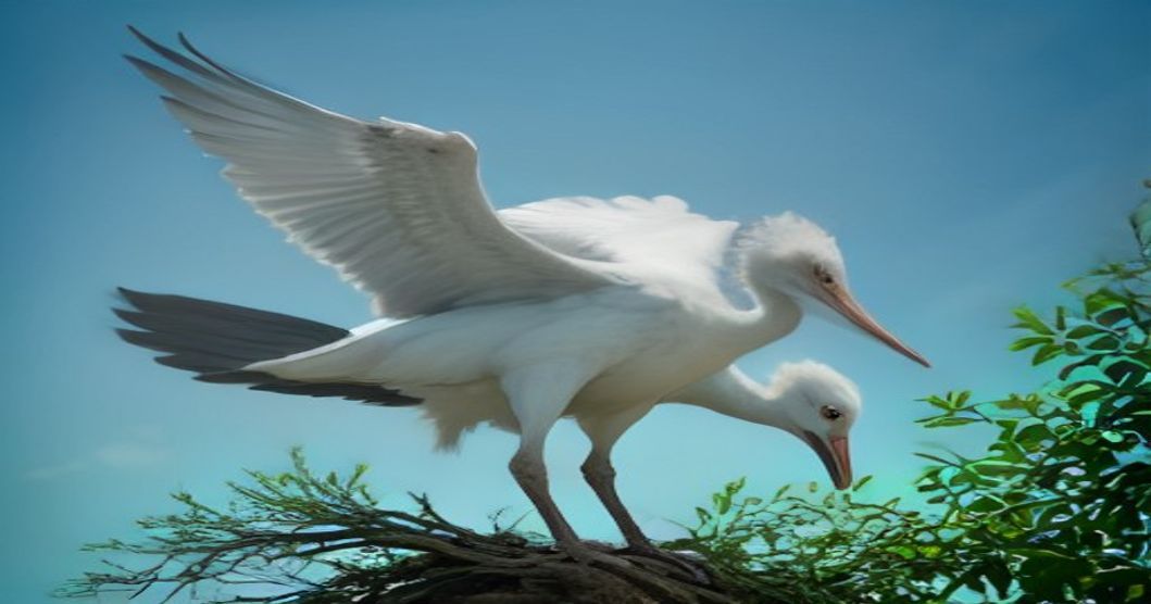 Avian Devotion: How Stork Parents Shield Their Young from the Elements